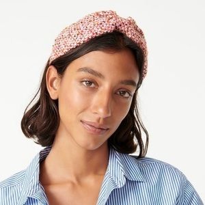J Crew Pink Tweed Wide Knot Headband